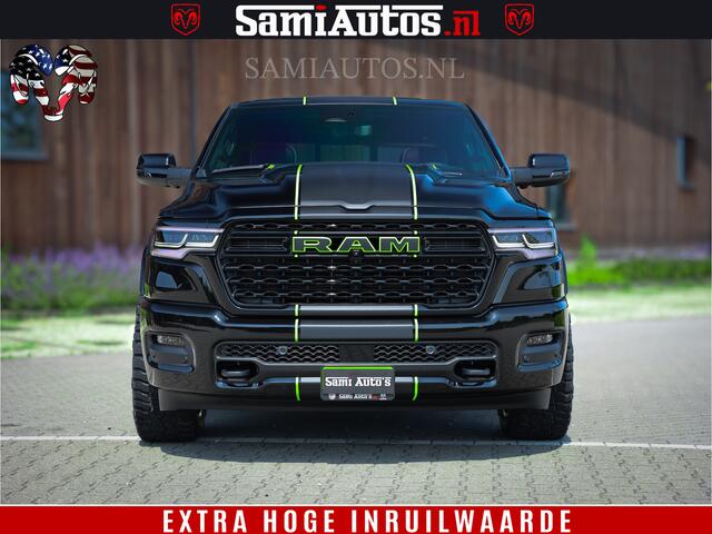 Dodge 1500 Ram Limited Night High Output 540HP 706Nm | Massage + Full Option | De Meest Luxe en Volle Pick-Up in zijn Klasse | Comfortabele Dubbele Cabine met Royale 5 Zitplaatsen | BPM vrij | Nu Leverbaar uit Voorraad | Voorraad Nr 2300 - 7689