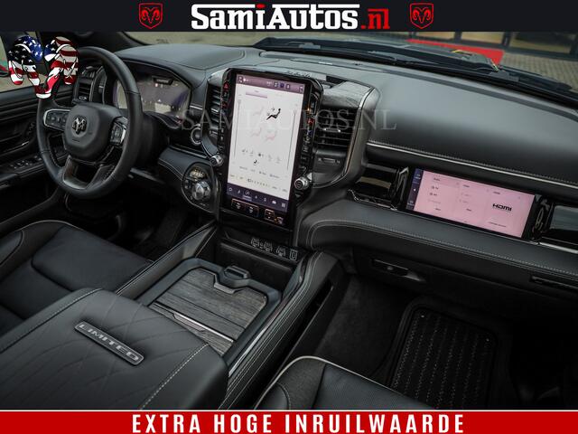 Dodge 1500 Ram Limited Night High Output 540HP 706Nm | Massage + Full Option | De Meest Luxe en Volle Pick-Up in zijn Klasse | Comfortabele Dubbele Cabine met Royale 5 Zitplaatsen | BPM vrij | Nu Leverbaar uit Voorraad | Voorraad Nr 2334 - 5409