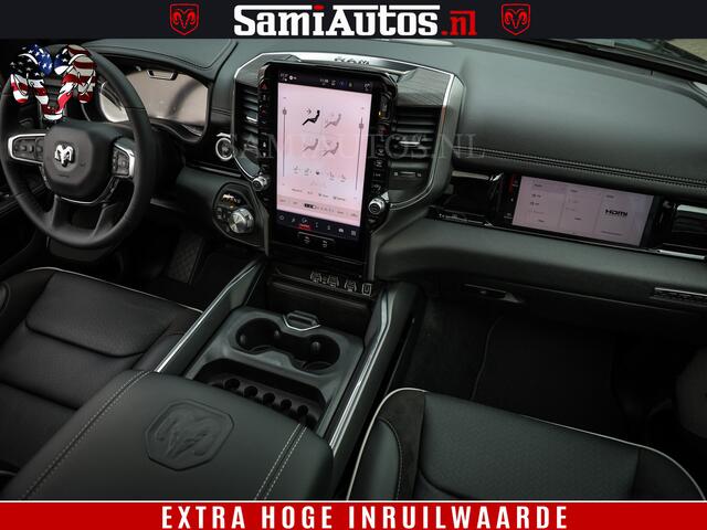 Dodge 1500 RAM Laramie Night | Face Lift | 420Pk 636 Nn | Extra Groot Scherm + Passagiers Scherm | Comfortabele Dubbele Cabine met Royale 5 Zitplaatsen | BPM vrij | Nu Leverbaar uit Voorraad | Voorraad Nr 2220 - 5039