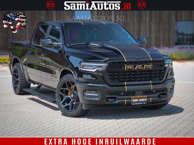 Dodge 1500 Ram Limited Night H.O 540HP 706Nm | Massage + Full Option | De Meest Luxe en Volle Pick-Up in zijn Klasse | Comfortabele Dubbele Cabine met Royale 5 Zitplaatsen | BPM vrij | Nu Leverbaar uit Voorraad | Voorraad Nr 2323 - 5168