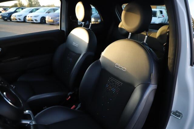 Fiat 500 1.0 Hybrid Hey Google Schuifdak 15 inch LMV Half Leder Carplay Navigatie Airco Cruise Control