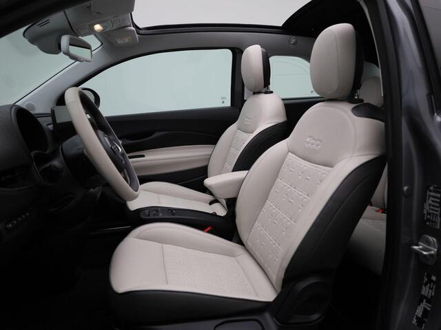 Fiat 500C La Prima 42 kWh Cabriotop| BTW| Automaat | WLTP 320 km| Navigatie| Achteruitrijcamera| Cruise & Climate Control| DC lader| Stoelverwarming