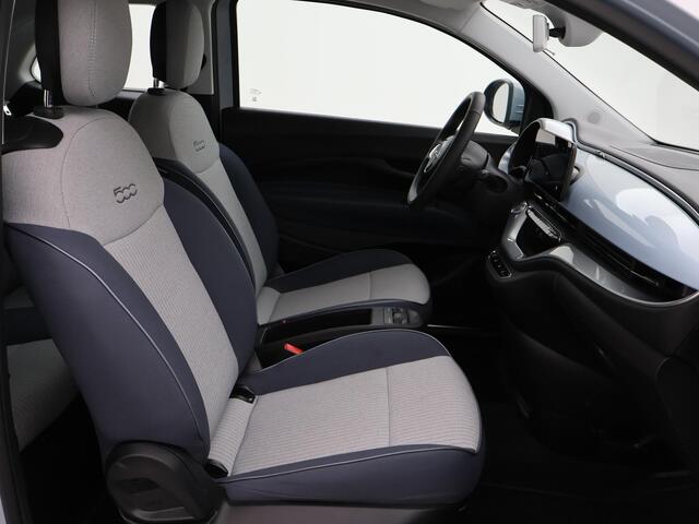 Fiat E-500 La Prima 42 kWh *CELESTIAL BLUE* + STOELVERW. | CAMERA | 17 INCH | APPLE CARPLAY