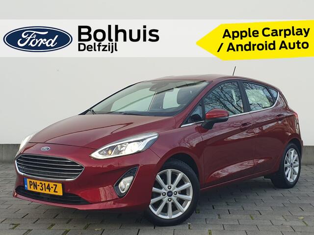 Ford FIESTA Titanium EcoBoost 100 pk | Adapt. Cruise | Afneembare Trekhaak | B&O | Climate control | Camera | Verwarmde Voorruit | Apple carplay/Android auto |