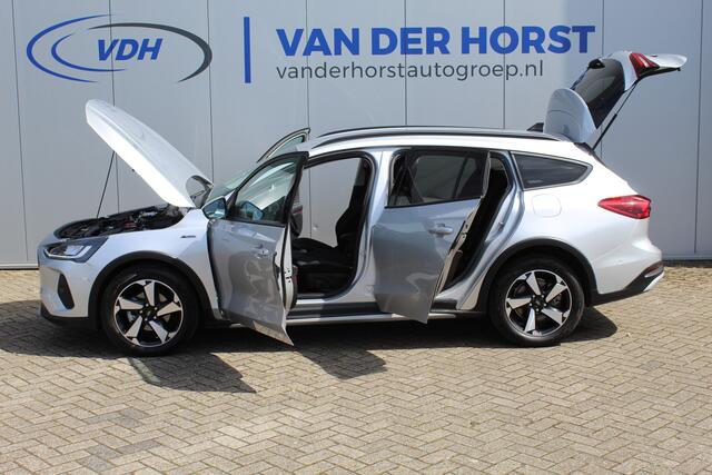 Ford FOCUS Wagon 1.0 EcoBoost,155pk Active AUTOMAAT ! Trekgewicht 1.500kg ! Slechts 12.000km ! Ruim ¤. 9.000,- beneden de nieuwprijs ! Volautm. airco dual, navigatie, telefoonvoorb., adaptive cruise control, LED verlichting, metallic lak, camera, front-, lane- en si