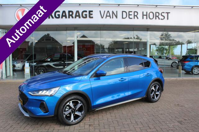Ford FOCUS 1.0-155pk EcoBoost Mild-Hybrid 'Active' AUTOMAAT ! Trekgewicht 1.500kg ! Slechts 6.450km ! Ruim ¤. 9.000,- beneden de nieuwprijs ! Volautm. airco dual, navigatie, telefoonvoorb., adaptive cruise control, LED verlichting, metallic lak, camera, front-, lane