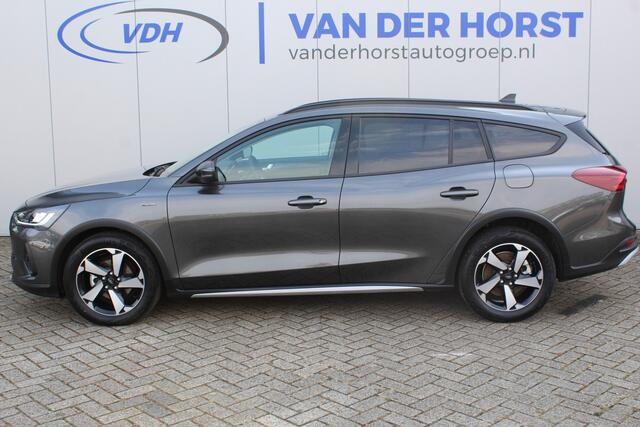 Ford FOCUS Wagon 1.0-155pk EcoBoost Mild-Hybrid Active AUTOMAAT ! Trekgewicht 1.500kg ! Ruim ¤. 9.000,- beneden de nieuwprijs ! Volautm. airco dual, navigatie, telefoonvoorb., adaptive cruise control, LED verlichting, metallic lak, camera, front-, lane- en side assi