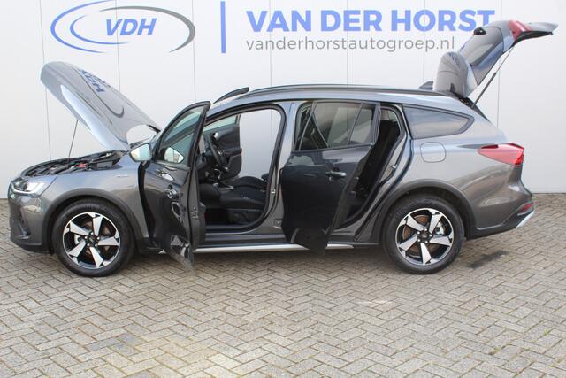 Ford FOCUS Wagon 1.0-155pk EcoBoost Mild-Hybrid Active AUTOMAAT ! Trekgewicht 1.500kg ! Ruim ¤. 9.000,- beneden de nieuwprijs ! Volautm. airco dual, navigatie, telefoonvoorb., adaptive cruise control, LED verlichting, metallic lak, camera, front-, lane- en side assi