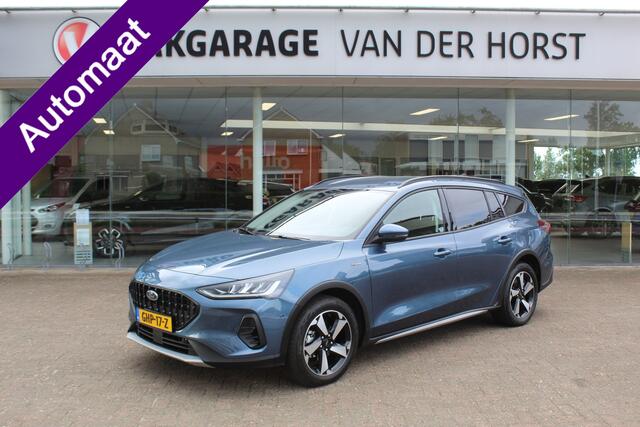 Ford FOCUS Wagon 1.0-155pk EcoBoost Mild-Hybrid Active AUTOMAAT ! Trekgewicht 1.500kg ! Slechts 6.600km ! Ruim ¤. 9.000,- beneden de nieuwprijs ! Volautm. airco dual, navigatie, telefoonvoorb., adaptive cruise control, LED verlichting, metallic lak, camera, front-,