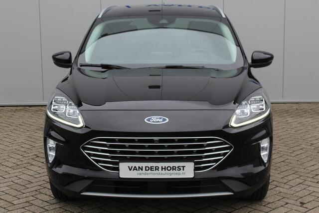 Ford KUGA 2.5-225 pk PHEV Titanium X. Hybride rijden voor een reële prijs ! Stoel-, stuur- en voorraamverw., navigatie, telefoonvoorb., B&O soundsyst., side- en lane assist, adaptieve cruise cntrl, elektr. achterklep, elektr. verstelb., best. stoel, lm wielen, keyl