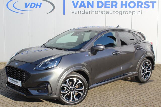Ford PUMA 1.0-125pk EcoBoost Hybrid ST-Line. April 2024 ! Slechts 11.800km ! Autm. airco, navigatie, telefoonvoorb., camera, pdc v+a, parkeerassistent, LED verl., metallic lak, LM wielen, stoel-, stuur- en voorraamverw., lane- en sideassist, adapt. cruise cntrl etc
