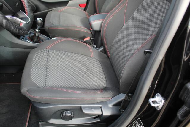 Ford PUMA 1.0-125pk EcoBoost Hybrid ST-Line. April 2024 ! Slechts 7.400km ! Autm. airco, navigatie, telefoonvoorb., camera, pdc v+a, parkeerassistent, LED verl., metallic lak, LM wielen, stoel-, stuur- en voorraamverw., lane- en sideassist, adapt. cruise cntrl etc