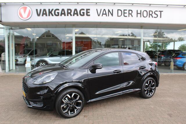 Ford PUMA 1.0-125pk EcoBoost Hybrid ST-Line X. April 2024 ! Slechts 9.700km ! Autm. airco, navigatie, telefoonvoorb., camera, pdc v+a, parkeerassistent, LED verl., metallic lak, LM wielen, stoel-, stuur- en voorraamverw., lane- en sideassist, adapt. cruise cntrl et