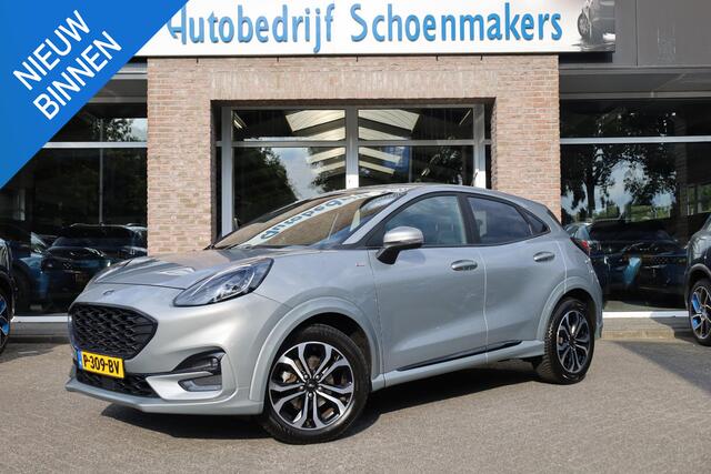 Ford PUMA 1.0 EcoBoost Hybrid ST-Line STUUR/RUIT/STOELVERWARMING DAB CARPLAY NAVI CRUISE CLIMA 17"LMV PDC ZWARTE-HEMEL ALL-SEASONS!