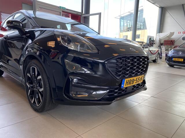 Ford PUMA 1.0 EcoBoost Hybrid ST-Line 155pk Automaat/Virtual cockpit/App-connect/Navigatie/Dodehoek detectie/Achteruitrijcamera/Climate control/Adaptive cruise control/Lane assist/Parkeersensoren rondom/Stoelverwarming/Stuurverwarming/Voorruitverwarming/B&O Audio/D