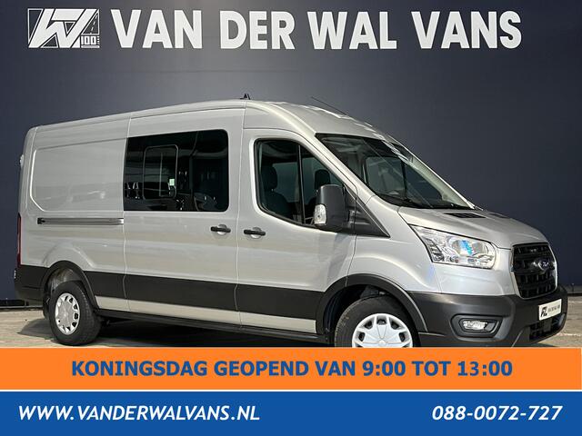 Ford TRANSIT 2.0 TDCI 131pk L3H2 Dubbele Cabine Euro6 Airco | 6-Zits | LED | 2500kg Trekhaak Cruisecontrol, Verwarmde voorruit, Parkeersensoren
