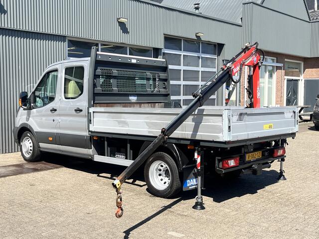 Ford TRANSIT 350 2.0 TDCI L3H1 DC Laadkraan Telefoonverbinding 3-Persoons Telefoonverbinding 1e eigenaar Pick up p-up bakwagen Euro 6 Bpm vrij voor ondernemers