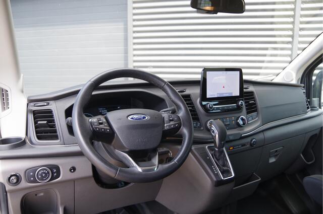 Ford TRANSIT 350 2.0 TDCI L3H2 DC-5P, XENON, 2X SCHUIFDEUR, TREKHAAK, ADAPT. CRUISE, STANDKACHEL, CAMERA, NAVI, AIRCO, STOELVERWARMING, APPLE CARPLAY, DUBBELE CABINE