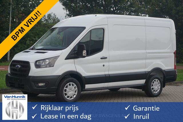 Ford TRANSIT 350M LDT 130PK L2H2 BPM VRIJ!! 12" Sync 4 Apple CP/Android A. Camera, Trekhaak!! NR. WV04*