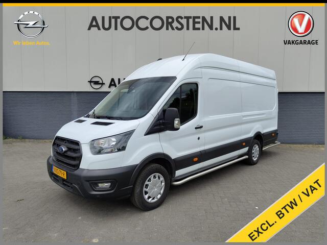 Ford TRANSIT 2.0TDCI 130pk 350 L4H3 Navi Camera Pdc Apple Carplay Android WiFi Airco Cruise Control Voorruit-Verwarmd Regensensor DAB Schuifdeur Betonplex Vloer Wandbetimmering Roll Stability Control Led Spoorwisselassist Euro 6 Zeer Compleet!