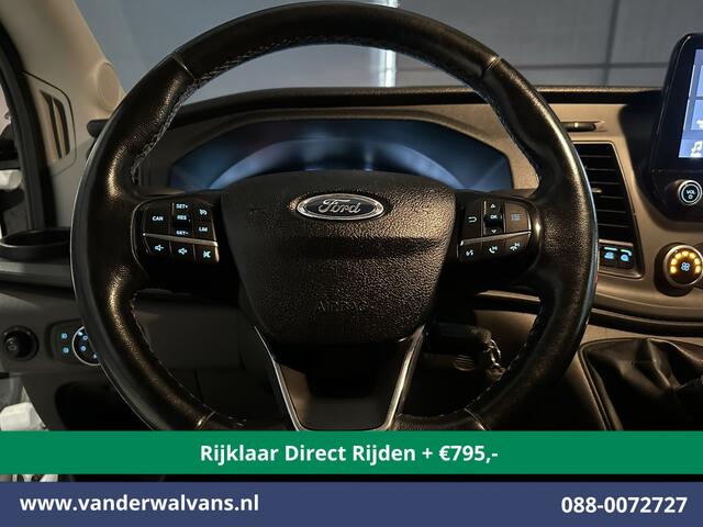 Ford TRANSIT 2.0 TDCI 131pk L3H2 Euro6 *Rijklaar Direct Rijden* Airco | Camera | Navigatie | Apple Carplay | Android Auto | Stoelverwarming Verwarmde voorruit, Cruisecontrol, Parkeersensoren, Elektrisch verstelbare bestuurdersstoel, Bijrijdersbank