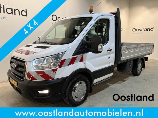 Ford TRANSIT 350 2.0 TDCI L2H1 Trend AWD 4X4 170 PK Open Laadbak / Euro 6 / Airco / Cruise Control / Trekhaak / 3-Zits / 80.300 KM !!