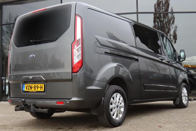 Ford TRANSIT CUSTOM 2.0 TDCI 130 PK AUT. L2H1 DUBBEL CABINE LIMITED | 2 SCHUIFDEUREN | TREKHAAK | CAMERA | STOELVERW. |