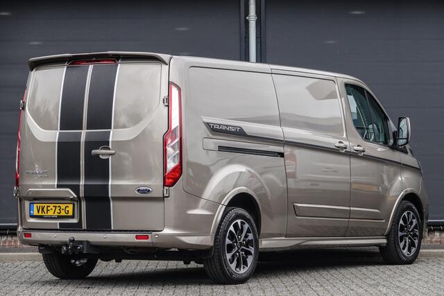 Ford TRANSIT CUSTOM L2H1 2.0Tdci 185Pk Aut. | Sport | 2xSchuifdeur | Stoel-Bank | Achteruitrijcamera | Achterspoiler | Trekhaak | 17''
