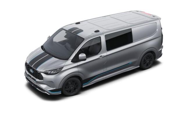 Ford TRANSIT CUSTOM 320 2.5 PHEV L2H1 Sport DC 233pk | | Dubbele Cabine | Dubbele zijschuifdeur | Inklapbare trekhaak | 19 inch lichtmetalen Sport velgen (mat zwart) | Verwarmbaar stuurwiel | Navigatie systeem