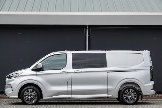 Ford TRANSIT CUSTOM L2H1 Dubbel Cabine 2.0Tdci 170Pk Aut. | Limited | Achteruitrijcamera | 2xSchuifdeur | Trekhaak | 17'' | Moondust Zilver