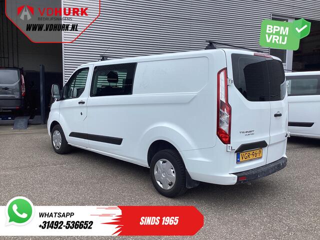 Ford TRANSIT CUSTOM 2.0 TDCI L2 Trend DC Dubbel Cabine BPM VRIJ! Stoelverw./ Carplay/ 2.7t Trekverm./ Navi/ PDC/ Cruise