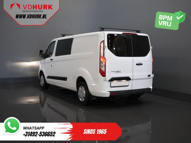 Ford TRANSIT CUSTOM 2.0 TDCI L2 Trend DC Dubbel Cabine BPM VRIJ! Stoelverw./ Carplay/ 2.7t Trekverm./ Navi/ PDC/ Cruise