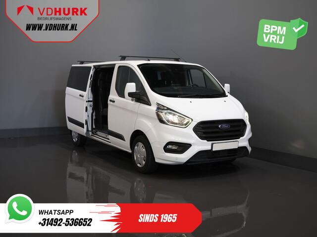 Ford TRANSIT CUSTOM 2.0 TDCI L2 Trend DC Dubbel Cabine BPM VRIJ! Stoelverw./ Carplay/ 2.7t Trekverm./ Navi/ PDC/ Cruise