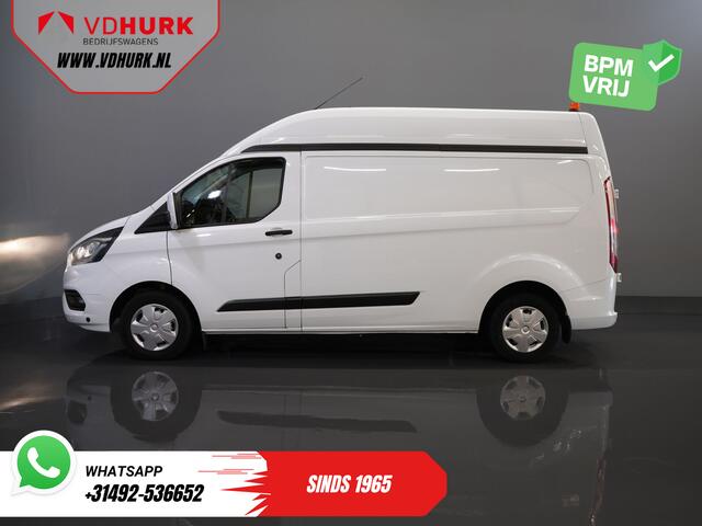 Ford TRANSIT CUSTOM 2.0 TDCI 130 pk L2H2 Trend MHEV BPM VRIJ! Sortimo/ Inrichting/ Standkachel/ Stoelverw./ Omvormer/ Carplay/ Camera/ Cruise/ Trekhaak/ Airco