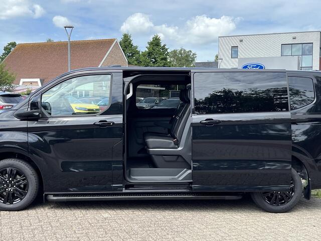 Ford TRANSIT CUSTOM 320 2.5 PHEV L2H1 Black Platinum DC ZUID | Ford Voorraad | Prijs is excl. BTW EN BPM | incl. ¤4.422,- korting! | Dubbele cabine Snoeks leder | Full led | Dubbele zij-schuifdeur | Direct uit voorraad leverbaar! | Full options