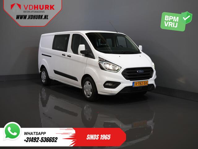 Ford TRANSIT CUSTOM 340 2.0 TDCI 130 pk L2 Dubbel Cabine DC BPM VRIJ! 6 Pers./ 2.8t Trekverm./ PDC/ Cruise/ Trekhaak/ Airco