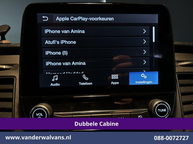 Ford TRANSIT CUSTOM 2.0 TDCI 130pk L2H1 Dubbele Cabine Euro6 Airco | 5-Zits | Camera | 2x zijdeur | Apple Carplay Cruisecontrol, LED, LM velgen, Stoelverwarming, Verwarmde voorruit, Parkeersensoren, Sidebars