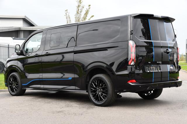 Ford TRANSIT CUSTOM 320 2.0 TDCI L2H1 Sport DC Black Edition Virtual, Adaptieve Cruise, Carplay, LED, 2 x Schuifdeur, 170pk, Stoelverwarming, Sensoren, BOM VOL!