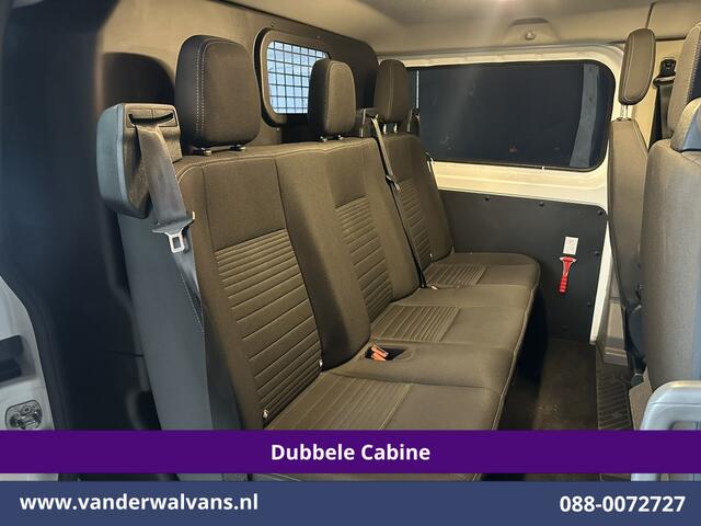 Ford TRANSIT CUSTOM 2.0 TDCI 130pk L2H1 Dubbele Cabine Euro6 Airco | 6-Zits | LM velgen | LED | Navigatie | Cruisecontrol | 2800kg Trekhaak Stoelverwarming, Verwarmde voorruit, Parkeersensoren, Sidebars