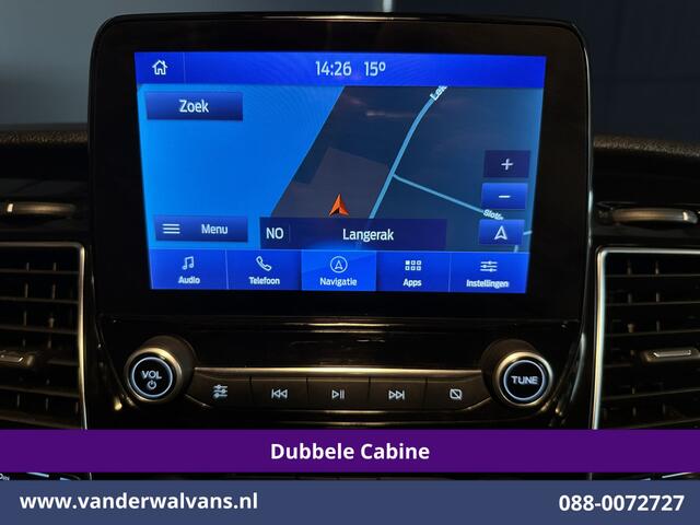 Ford TRANSIT CUSTOM 2.0 TDCI 130pk L2H1 Dubbele Cabine Euro6 Airco | 6-Zits | LM velgen | LED | Navigatie | Cruisecontrol | 2800kg Trekhaak Stoelverwarming, Verwarmde voorruit, Parkeersensoren, Sidebars