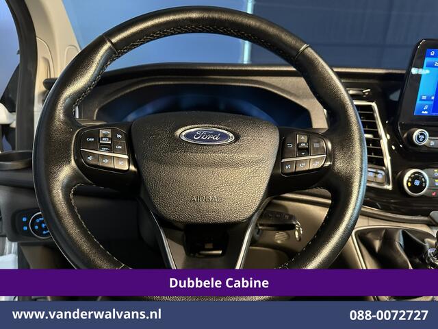 Ford TRANSIT CUSTOM 2.0 TDCI 130pk L2H1 Dubbele Cabine Euro6 Airco | 6-Zits | LM velgen | LED | Navigatie | Cruisecontrol | 2800kg Trekhaak Stoelverwarming, Verwarmde voorruit, Parkeersensoren, Sidebars