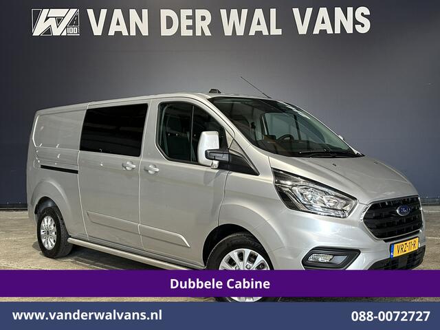 Ford TRANSIT CUSTOM 2.0 TDCI 130pk L2H1 Dubbele Cabine Euro6 Airco | 6-Zits | Navigatie | Apple Carplay | 2530kg Trekhaak | LED | Cruisecontrol Stoelverwarming, Verwarmde voorruit, LM velgen, Sidebars, Parkeersensoren