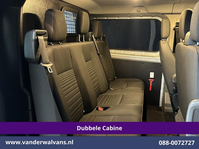 Ford TRANSIT CUSTOM 2.0 TDCI 130pk L2H1 Dubbele Cabine Euro6 Airco | 6-Zits | Navigatie | Apple Carplay | 2530kg Trekhaak | LED | Cruisecontrol Stoelverwarming, Verwarmde voorruit, LM velgen, Sidebars, Parkeersensoren