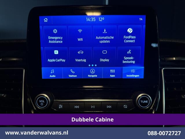 Ford TRANSIT CUSTOM 2.0 TDCI 130pk L2H1 Dubbele Cabine Euro6 Airco | 6-Zits | Navigatie | Apple Carplay | 2530kg Trekhaak | LED | Cruisecontrol Stoelverwarming, Verwarmde voorruit, LM velgen, Sidebars, Parkeersensoren