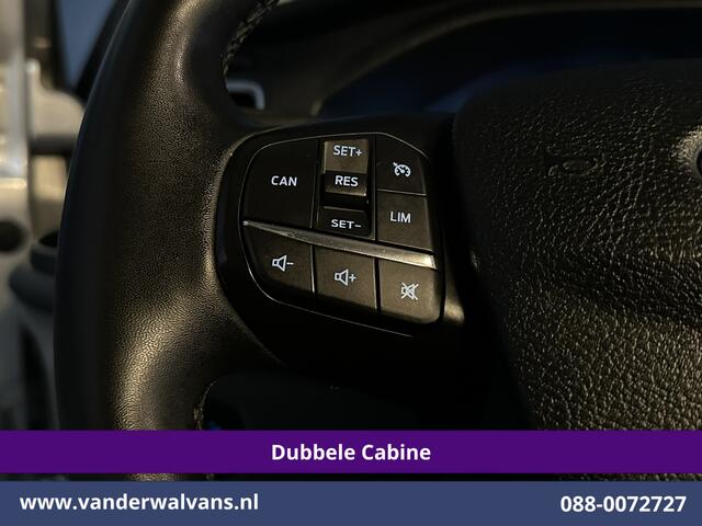Ford TRANSIT CUSTOM 2.0 TDCI 130pk L2H1 Dubbele Cabine Euro6 Airco | 6-Zits | Navigatie | Apple Carplay | 2530kg Trekhaak | LED | Cruisecontrol Stoelverwarming, Verwarmde voorruit, LM velgen, Sidebars, Parkeersensoren