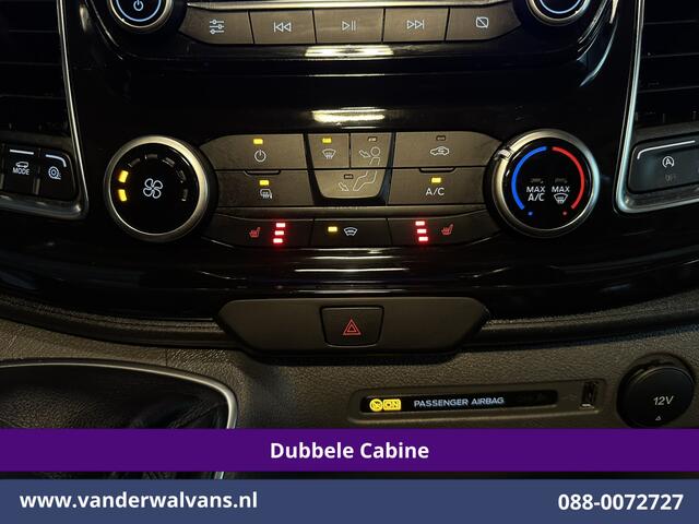 Ford TRANSIT CUSTOM 2.0 TDCI 130pk L2H1 Dubbele Cabine Euro6 Airco | 6-Zits | Navigatie | Apple Carplay | 2530kg Trekhaak | LED | Cruisecontrol Stoelverwarming, Verwarmde voorruit, LM velgen, Sidebars, Parkeersensoren