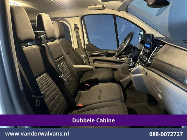 Ford TRANSIT CUSTOM 2.0 TDCI 130pk L2H1 Dubbele Cabine Euro6 Airco | 6-Zits | Navigatie | Apple Carplay | 2530kg Trekhaak | LED | Cruisecontrol Stoelverwarming, Verwarmde voorruit, LM velgen, Sidebars, Parkeersensoren