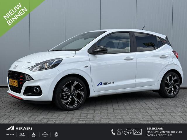 Hyundai I 10 1.0 T-GDI N Line 5-zits / 90 PK / Navigatie / Achteruitrijcamera / Climate & Cruise Control / Zwart Dakhemel / Stoel- & Stuurverwarming / Elek. Ramen Voor + Achter /
