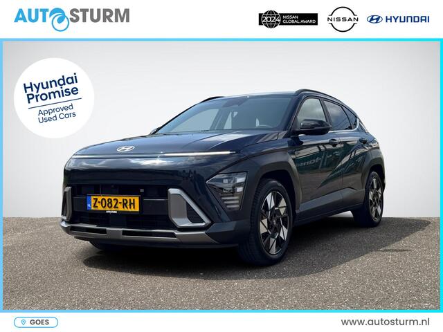 Hyundai Kona 1.6 GDI HEV Premium | Two-Tone Lakkleur | Stoelverwarming + -Ventilatie | 360° Camera | Leder | Navigatie | Apple Carplay/Android Auto | Geheugenstoel | Rijklaarprijs!