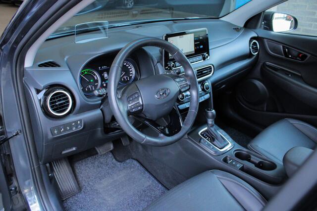 Hyundai Kona 1.6 GDI HEV Premium |dealer onderhouden|vol leder|keyless|HUD|